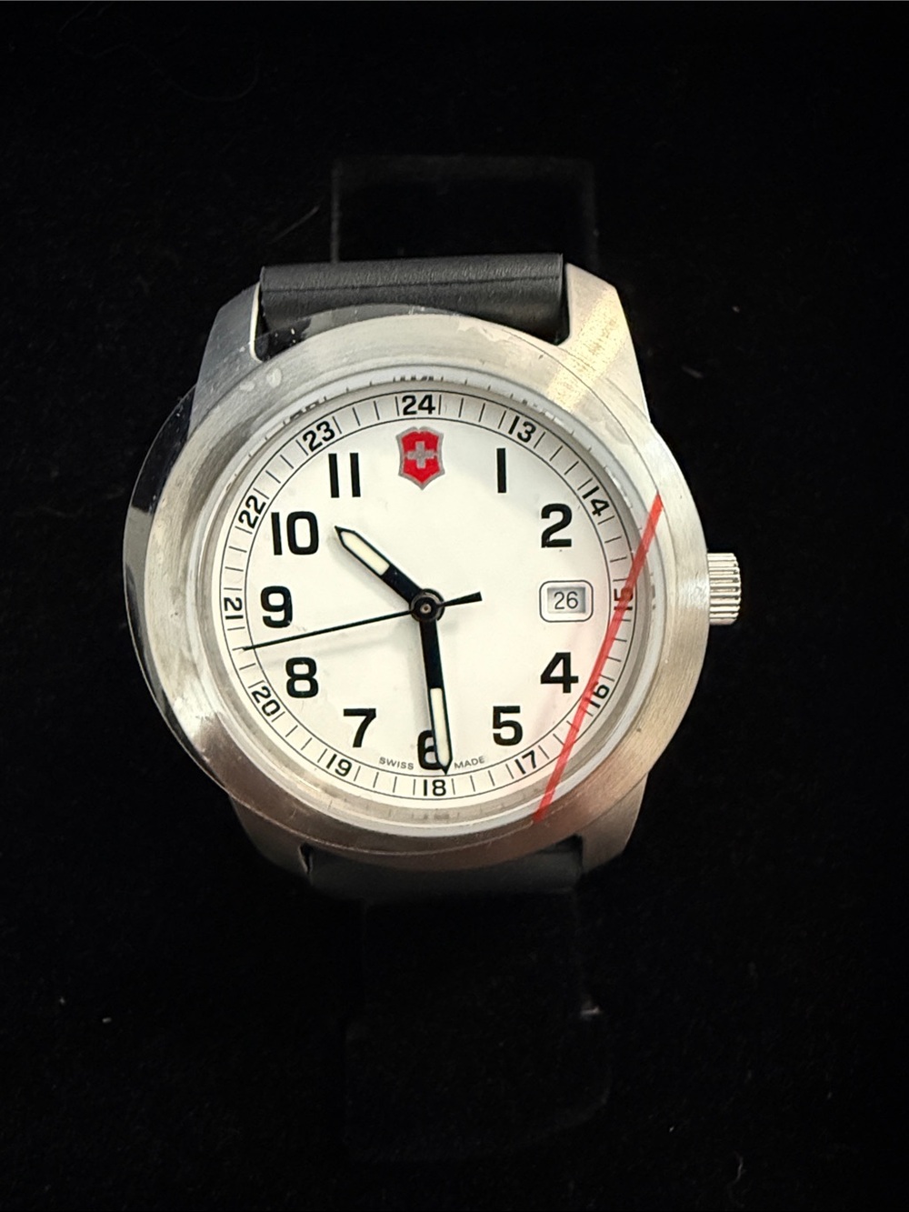 Victorinox White Dial Watch with Black Strap